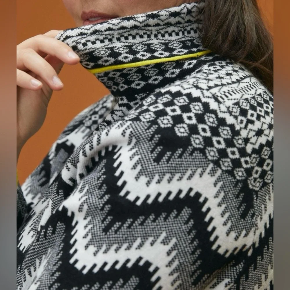 Anthropologie Sweater Womens Large Maeve Ski Slope Turtleneck Cozy Fair Isle - Picture 3 of 9